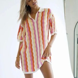 YLLW the Label Knit Felix Dress Sorbet S/M NWT